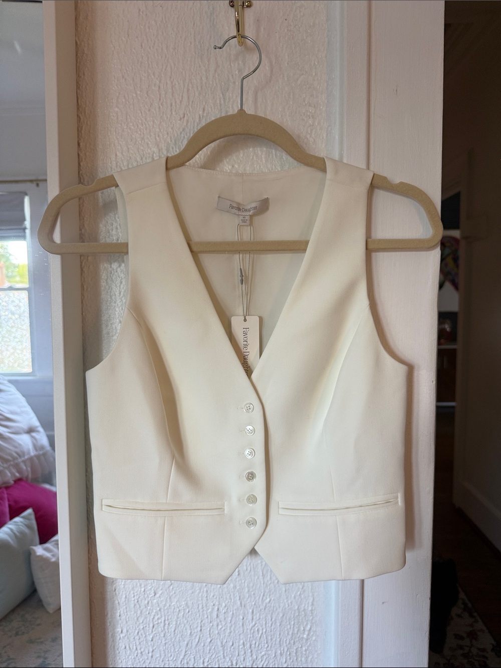 Favorite Daughter Cream Tailored Women's Vest
